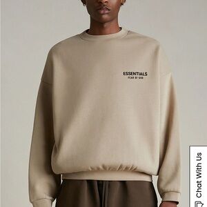 FEAR OF GOD ESSENTIALS Crewneck Sweatshirt Men’s XL color: Oak